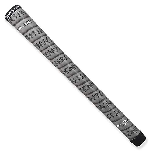 SuperStroke Traxion™ Wrap Gold Club Grip, Gray (Midsize) | Advanced Surface Texture that Improves Feedback and Tack | Extreme Grip Provides Stability and Feedback | Transfer Speed More Effectively
