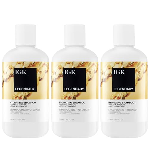 IGK Legendary Shampoo 3-Pack – Strengthening Shampoo for Damaged, Weak, or Chemically Treated Hair