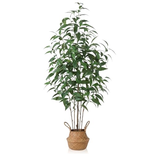 Ferrgoal Artificial Eucalyptus Tree,5Ft Tree Fake Plant in Pot for Home and Office Decor,Potted Faux Plants Tall Artificial Trees for Indoor
