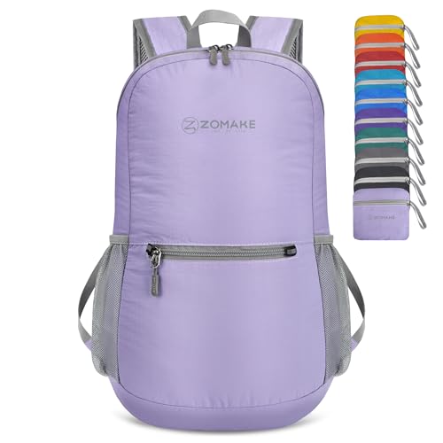 ZOMAKE Ultra Lightweight Hiking Backpack 20L - Packable Small Backpacks Water Resistant Daypack for Women Men(Lavender)