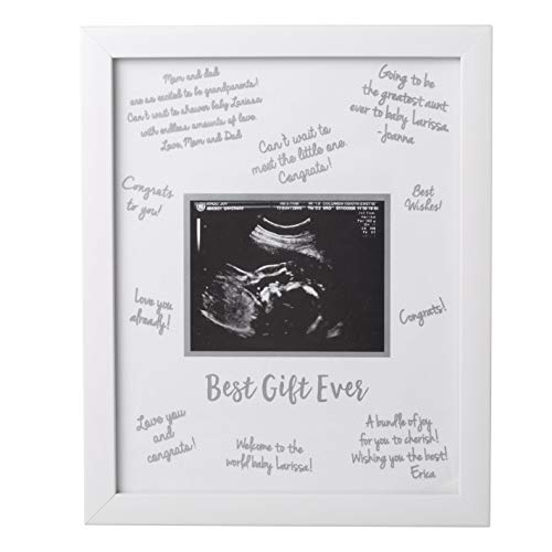 Tiny Ideas Sonogram Signature Frame - Ultrasound Picture Keepsake, Gender Neutral Baby Shower Decor, First Time Moms Pregnancy Gift, Guest Book Alternative, Ideal for Nursery, Marker Included