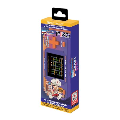 My Arcade Data East Pixel Pocket Pro: Data East Licensed Video Game, 18 Retro Games, Portable Keychain Arcade