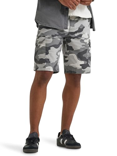 Lee Men's Extreme Motion Crossroad Cargo Short, Static Gray Camo, 30