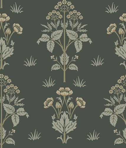 NuWallpaper x Morris & Co. Meadow Sweet Bayleaf and Manilla Peel and Stick Wallpaper, MCS6608