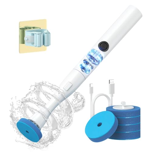AIR U+ Hands-Free Electric Toilet Brush for Seniors & Busy Households - No Bending, Effortless Clean with Disposable Heads & Holder Set