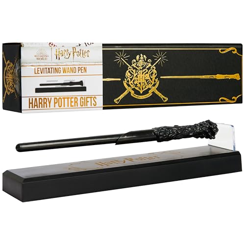 Harry Potter Floating Wand Pen with Magnetic Stand, HogwartsCollectibles in Gift Ready Box, Cool Desk Decor for Office, Gifts for Kids and Adults (Black 1 Pcs)