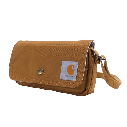 Carhartt Crossbody Horizontal Bag, Carries as a Crossbody, Clutch or Waist Pack with Removable Strap, Carhartt Brown