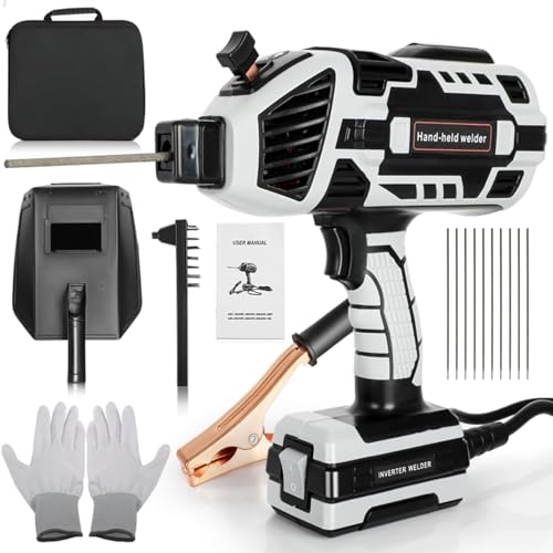 Handheld Welder Machine, 110V Portable Welding Machine with IGBT Inverter 6 Variable Current Adjustment, 20-120Amp Welding Output Portable ARC Welder Gun for 1/16"-1/8" Welding Rod