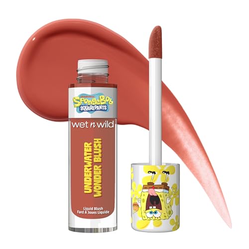 wet n wild SpongeBob Underwater Wonder Liquid Blush, Buildable Shimmery Gel Formula with Seamless Blend & Matte Finish – Perfect Square