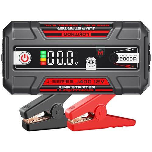 LOKITHOR J400 2000A Portable Jump Starter, 12V Lithium Battery Booster with ConnectMax Tech, Smart Digital Display, Car Jumper Box for Up to 8.0L Gas & 6.0L Diesel Engines