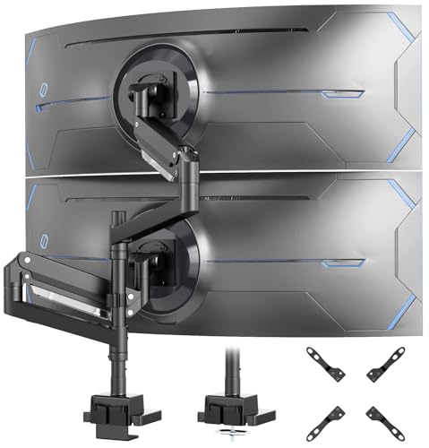24-57 inch Dual Vertical Monitor Mount, Weight up to 59.4 lbs, Black