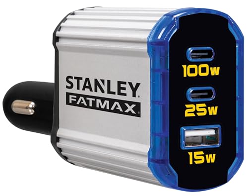 STANLEY DC100F 100 Watt Power Inverter with Dual USB-A and USB-C Ports