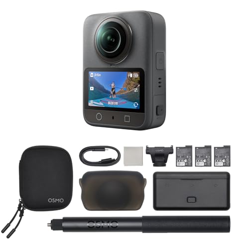 DJI Osmo 360 Camera Adventure Combo, Waterproof 360° Action Camera with 1-Inch 360° Imaging, Extended Battery Life with 3 Batteries, Native 8K 360° Video, 105GB Built-in Storage