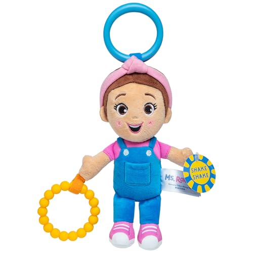 Ms. Rachel Official Sensory Take-Along Toy, Baby Swing & Baby Stroller Teething Toys with Rattle & Clip, Toddler Toys for Girls & Boys for Ages 3 Months-1+