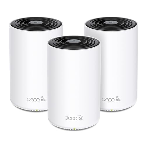 TP-Link Deco XE70 Pro AXE4900 Tri-Band WiFi 6E Mesh WiFi System - 2.5G WAN/LAN Ports, 4.9 Gbps Wi-Fi 7,200 Sq. Ft Coverage, Connect up to 200 Devices, 6 GHz Band, 3-Pack