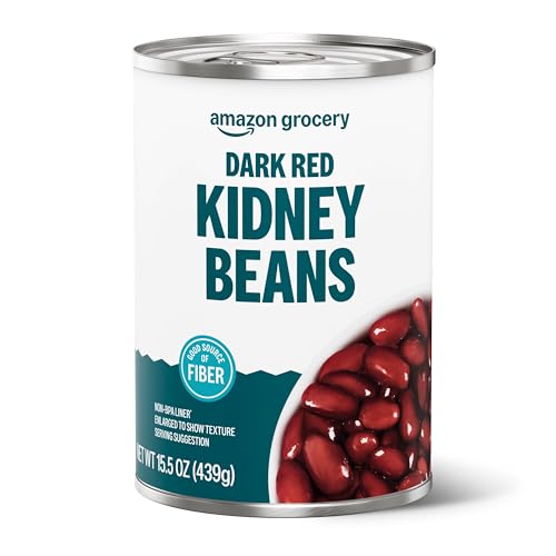 Amazon Grocery, Canned Dark Red Kidney Beans, 15.5 Oz