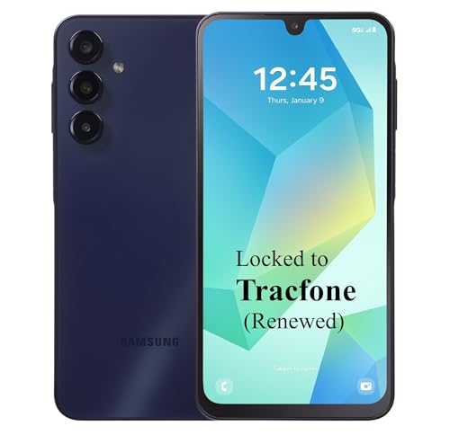 Tracfone (Renewed) Samsung Galaxy BLK A16 5G, 128GB, 50MP Triple Camera, 6.7" FHD+ Super AMOLED 90Hz Display [Activation Promo Incl: 1500Min/1500Txt/1500MB, 365 Days Service Plan] - Locked to Tracfone