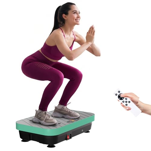 Vibration Plate Exercise Machine: TISSCARE Vibrating Plates for Weight Loss and Lymphatic Drainage, 400lbs Shake Plate Full Body Workout Platform for Home Fitness Fat Burner Gifts（Green）