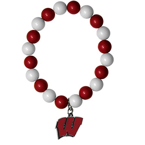 NCAA Siskiyou Sports Womens Wisconsin Badgers Fan Bead Bracelet One Size Team Color