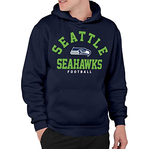 Junk Food NFL - Seattle Seahawks - Classic Team Logo - Officially Licensed Adult Pullover Fleece Hoodie for Men and Women