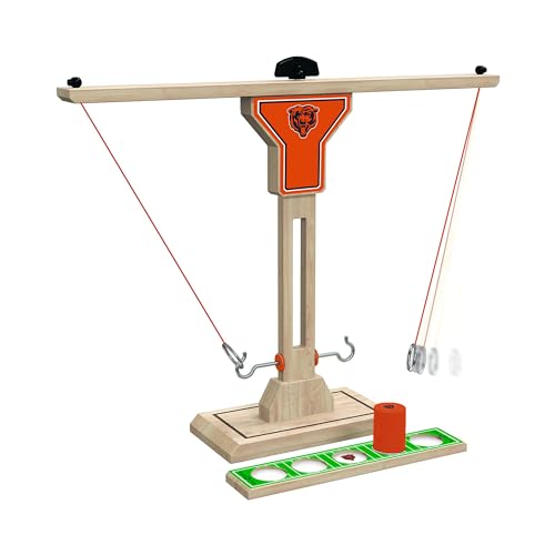 Wild Sports NFL Chicago Bears Wooden Ring Swing Battle - Head-to-Head Ring Toss Hook & Ring Game for NFL Fans