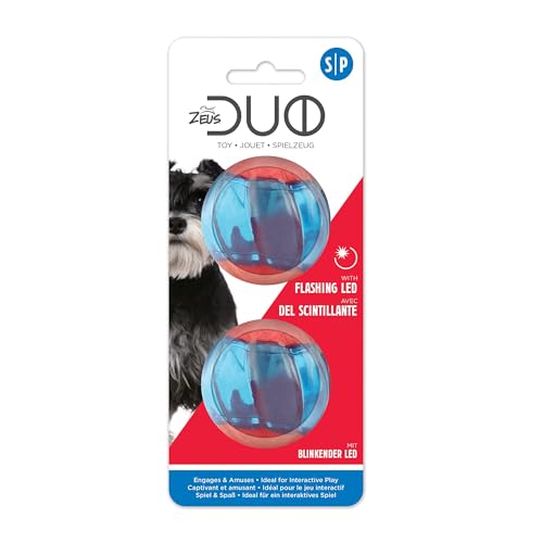 ZEUS Duo Balls with LED, Interactive Dog Toys, Small (96287)