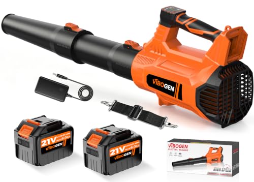 VIBOGEN Electric Leaf Blower Cordless 21V with 2x6.0Ah Battery and Charger