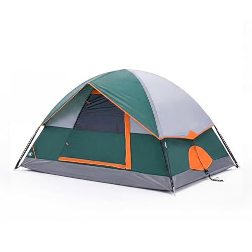 NEWBULIG 2-4 Person Camping Tent, Lightweight 5 Min Easy Setup, Waterproof Windproof Dome Tent with Rainfly for Outdoor, Hiking, Backpacking, Beach, Green