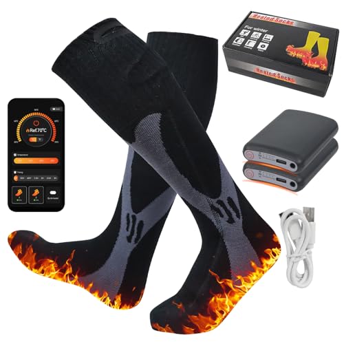 Heated Socks for Men Women,Electric Socks for Men Rechargeable, Washable 5000mAh Battery for Winter Work Skiing Cycling Hiking