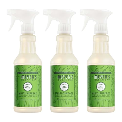 Mrs. MEYER'S CLEAN DAY Multi-Surface Everyday Cleaner, Fresh Cut Grass Scent, 16 Fl Oz Bottle - 3 Pack