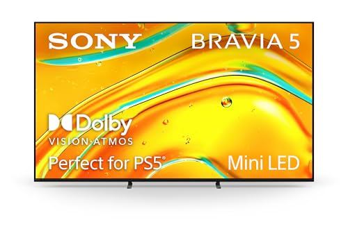 Sony BRAVIA 5 65 Inch TV, Mini LED, 4K Smart Google TV, XR Processor with AI Technology,120hz Television with Dolby Vision/Atmos, Exclusive Features for PlayStation®5, K-65XR50