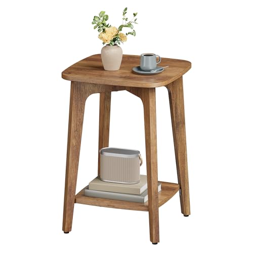 VASAGLE Side Table, 2-Tier Small Square End Table, Nightstand