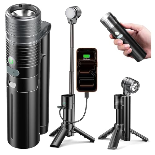 AsFrost Flashlight Camping Lights 2in-1, 180°Flip Dual Lamp 8-Mode LED Bright Weird Cool Unique Flash Light Camp Lantern Waterproof 4500mAh Type-C for Outdoor Home Emergency, Gift for Teen Men Women