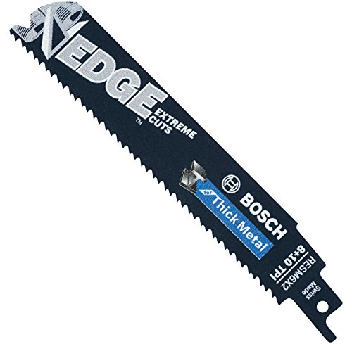 BOSCH RESM6X2 5 pc. 6 In. 8/10 TPI Edge Reciprocating Saw Blades for Thick Metal , Gold