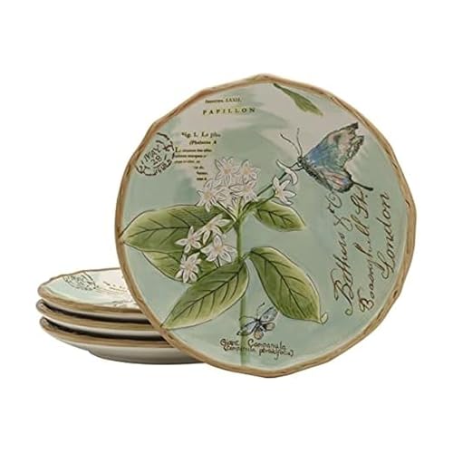 Fitz & Floyd Fitz and Floyd Toulouse Accent Salad Plates, Set of 4, 9-Inch, Green