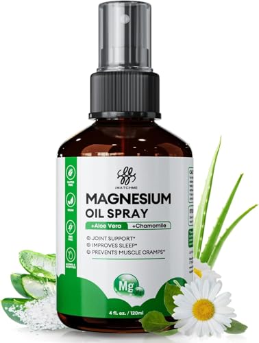 iMATCHME 2 Pack Magnesium Oil Spray for Feet & Body – Topical Magnesium Spray for Sleep, Leg Cramps & Muscle Relaxation, Fast Absorbing, Non-Greasy, with Aloe Vera & Chamomile, 8 Oz
