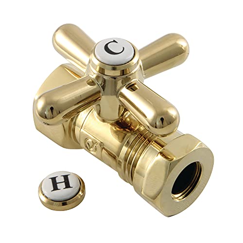 Kingston Brass CC44152X Quarter Turn Valve (1/2" FIP X 1/2" or 7/16-Inch" Slip Joint), Polished Brass