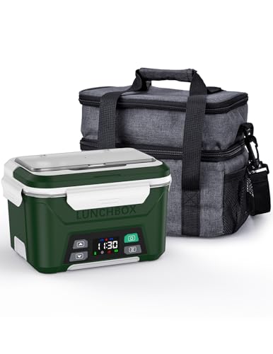 EAST OAK Cordless Electric Lunch Box for Adults, Heated Lunch Box Battery Powered with Automatic Heating, 5.5 Cups Portable Food Warmer with Insulated Carry Bag