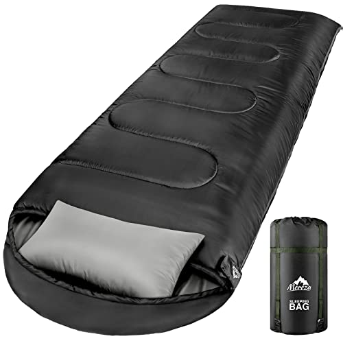 MEREZA 0 Degree Winter Sleeping Bag for Adults Kids with Pillow, Cold Weather Sleeping Bag for 4 Season Camping Hiking Backpacking Sleeping Bags for Big and Tall