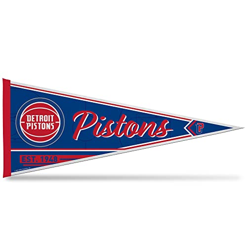 Rico Industries NBA Basketball Detroit Pistons Classic 12" x 30" Felt Wall Décor Pennant - Great for Home/Bed Room/Man Cave Décor