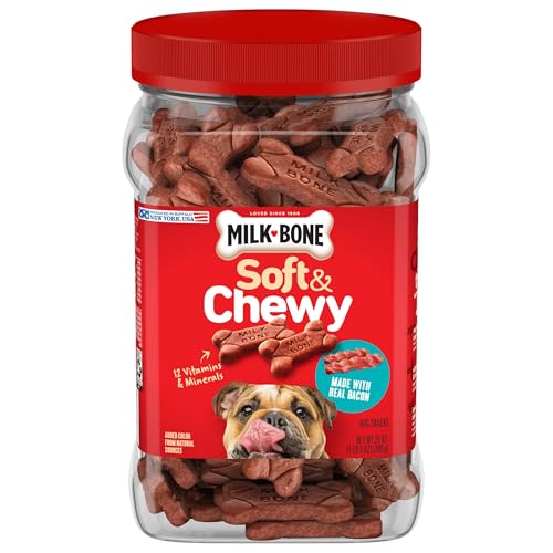 Milk-Bone Soft & Chewy Dog Treats Made with Real Bacon, 25 Ounce