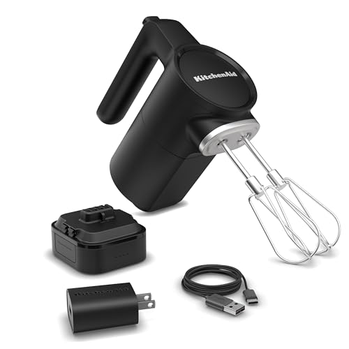 KitchenAid Go Cordless Hand Mixer - battery included, KHMR762, Black Matte