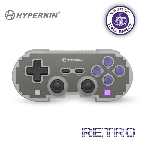 Hyperkin Retro Pixel Art Wireless Gaming Controller with Hall Effect Joystick, Bluetooth PC Controller with 15H Battery Life for Nintendo Switch, Switch 2/OLED/Lite, Steam, Windows 10/11, Android, iOS