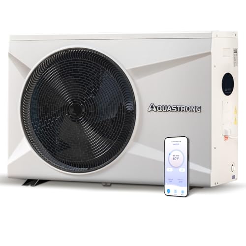 AQUASTRONG Inverter Swimming Pool Heat Pump,Pool Heater for Above Ground and Inground Pool Heating Smart WiFi Control and Cooling Pool Heater Pools Up to, 16000 Gallons