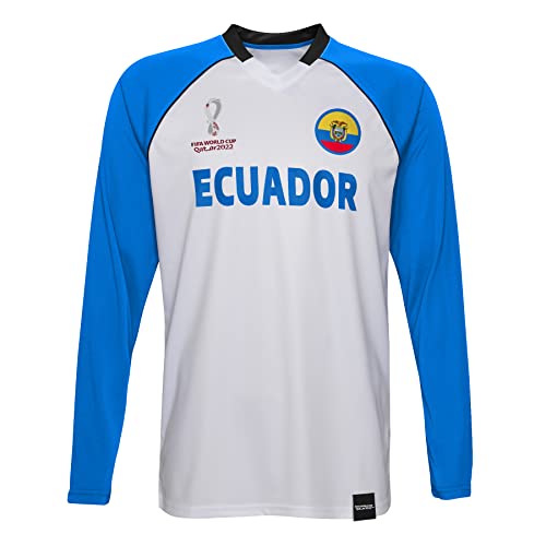 Outerstuff Mens FIFA World Cup Classic Third Short Sleeve Jersey, White-Blue, Large