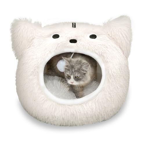 CATISM Cat Bed, Cat Beds for Indoor Cats, Cats Bed Cave for Indoor, Cozy Hooded Beds with Soft Cushion, Removable Washable
