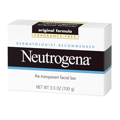 Neutrogena Original Transparent Facial Cleansing Bar, Fragrance-Free Glycerin Face Wash Bar Soap for Gentle Daily Cleansing, Hypoallergenic & Dye-Free Pure Facial Soap, 3.5 oz