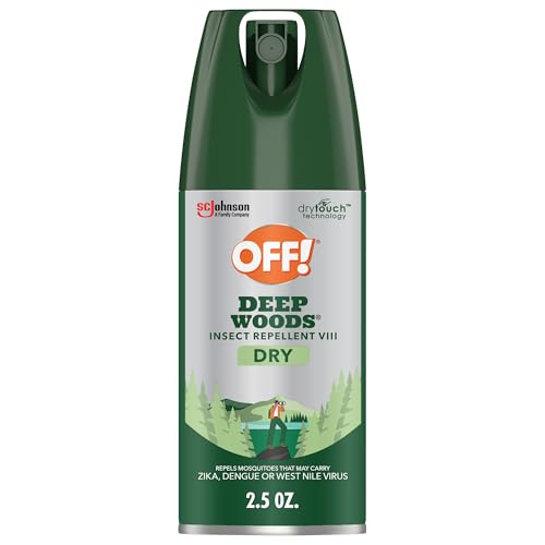 OFF! Deep Woods Travel Size Insect Repellent Aerosol, Dry, Non-Greasy Formula, Bug Spray with Long Lasting Protection from Mosquitoes and Ticks, 2.5 oz