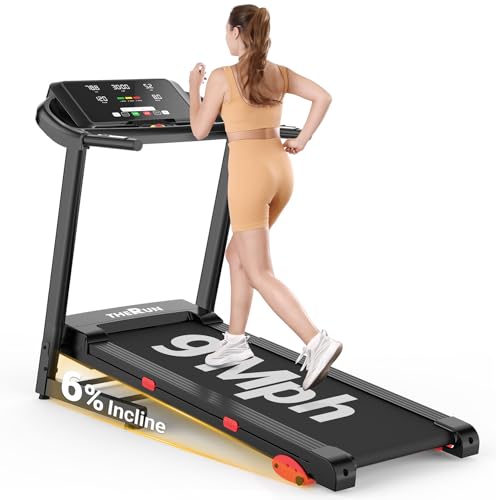 THERUN Running Treadmill with Incline, Foldable Treadmills, Manual Incline Adjustment, 3.0HP Treadmill for Indoor Fitness Workouts