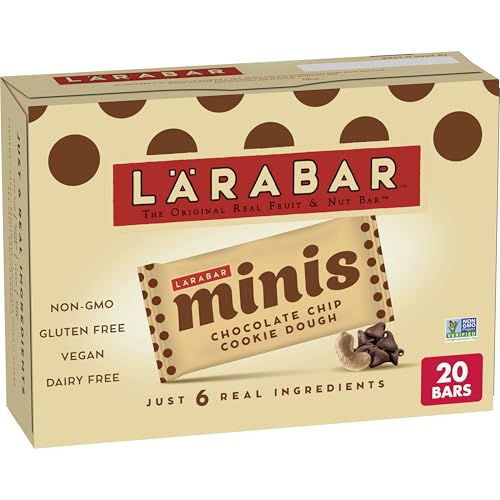 Larabar Minis Chocolate Chip Cookie Dough, Gluten Free Vegan Fruit and Nut Bars, 15.6 oz, 20 Ct